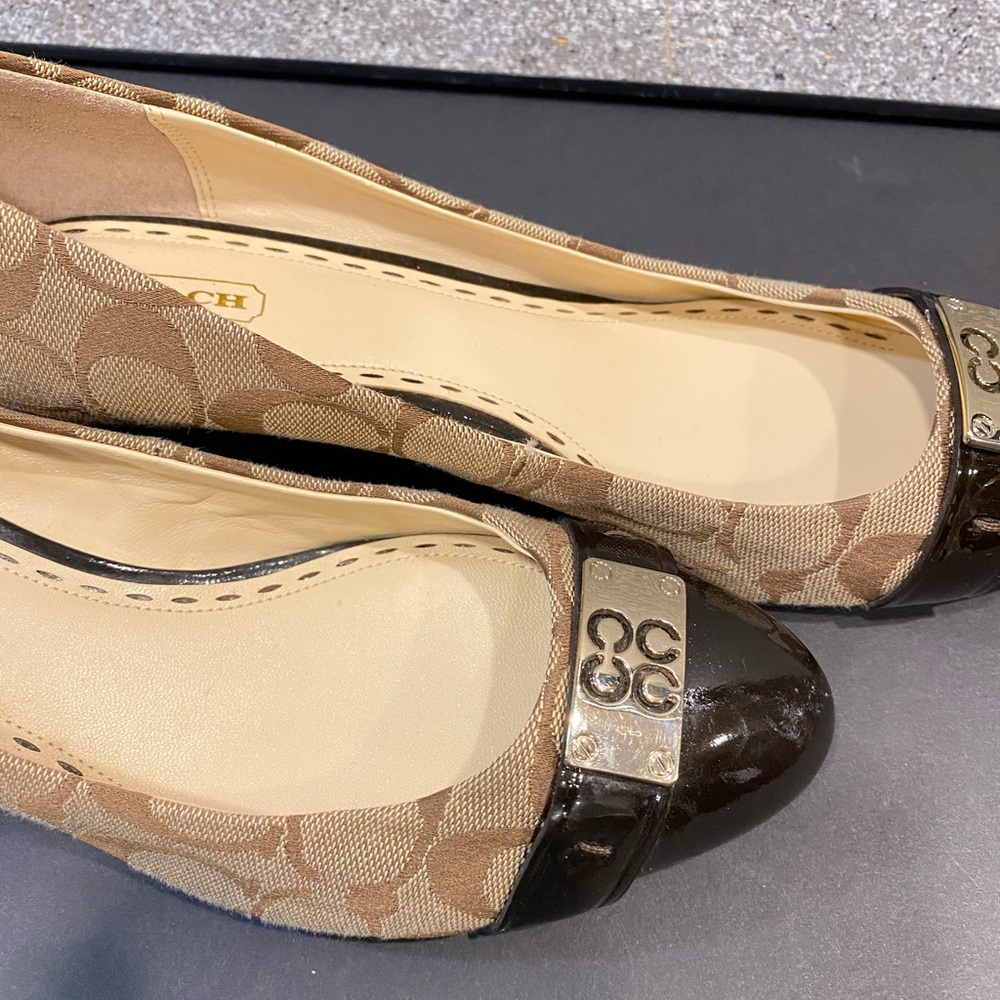 Coach Women's Brown and Tan Wedge Heels - Picture 2 of 11